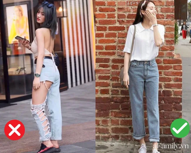 Trang_phuc_di_chua - Pháp Phục Thiền Pháp Phục Quần jean rách rưới được cho là không phù hợp khi đi chùa