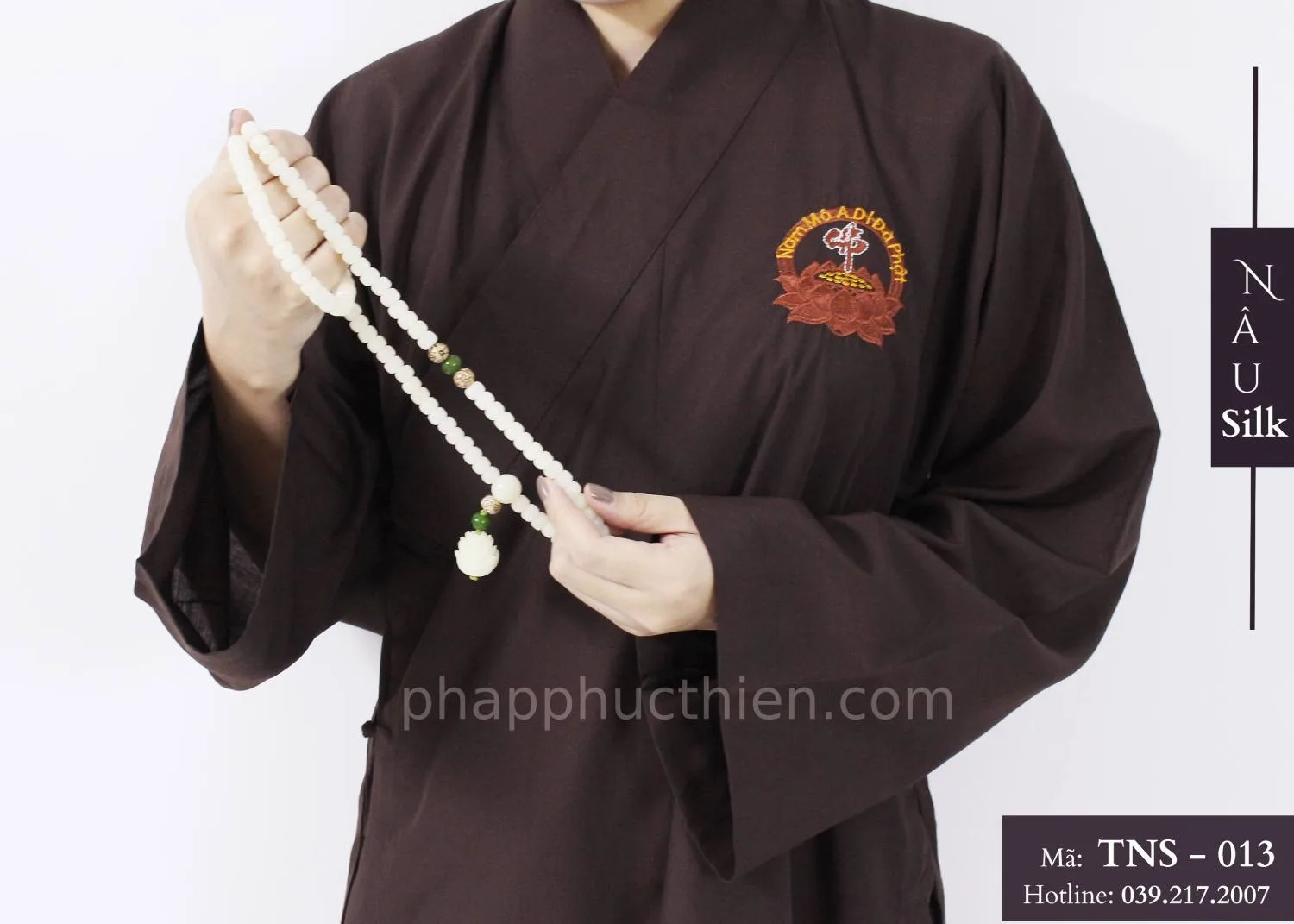 Áo Tràng Vải Silk Màu Nâu