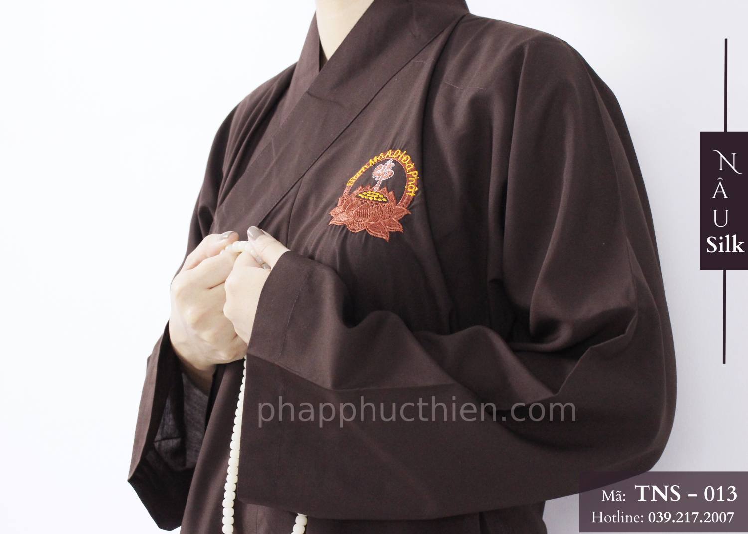 ao_trang_silk_nau5 Áo Tràng Vải Silk Màu Nâu