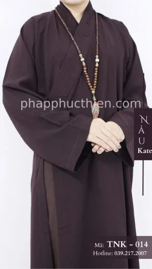 Pháp Phục Áo Trang Kate Màu Nâu Không Thêu