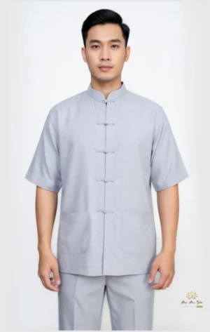 pháp phục linen ấn độ màu lam