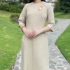 mẫu áo dài cách tân, thủ công mặc đi chùa