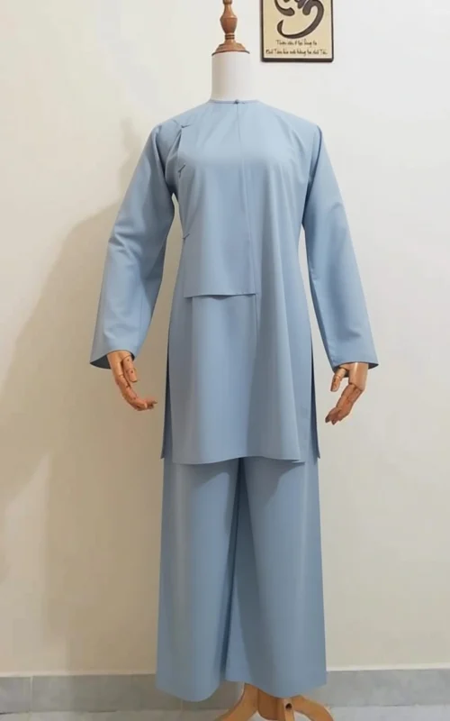 Pháp Phục Vạt Hò Phom Dài Màu Lam