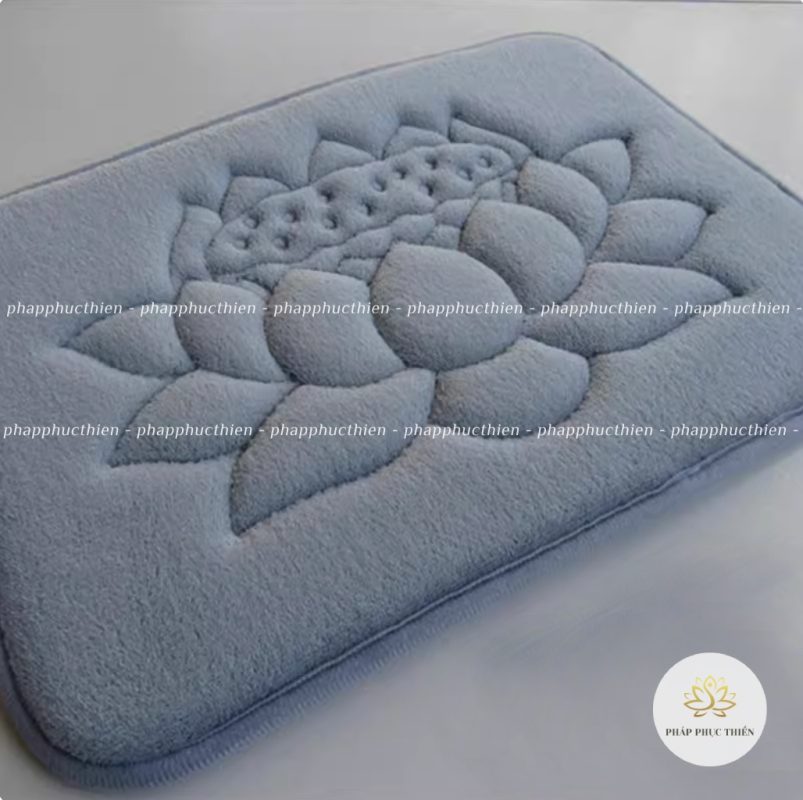 Thảm Hoa Sen Màu Lam Loại Vuông