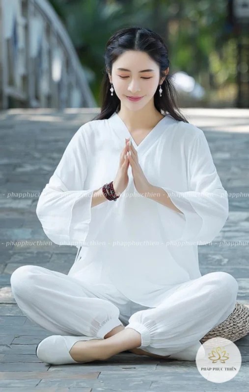 phap-phuc-thien-nu-mau-trang - Pháp Phục Thiền Pháp Phục Thiền Nữ Đài Loan Cao Cấp Màu Trằn