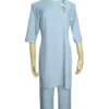 Đồ lam đi chùa Nữ cao cấp màu Lam vải Linen