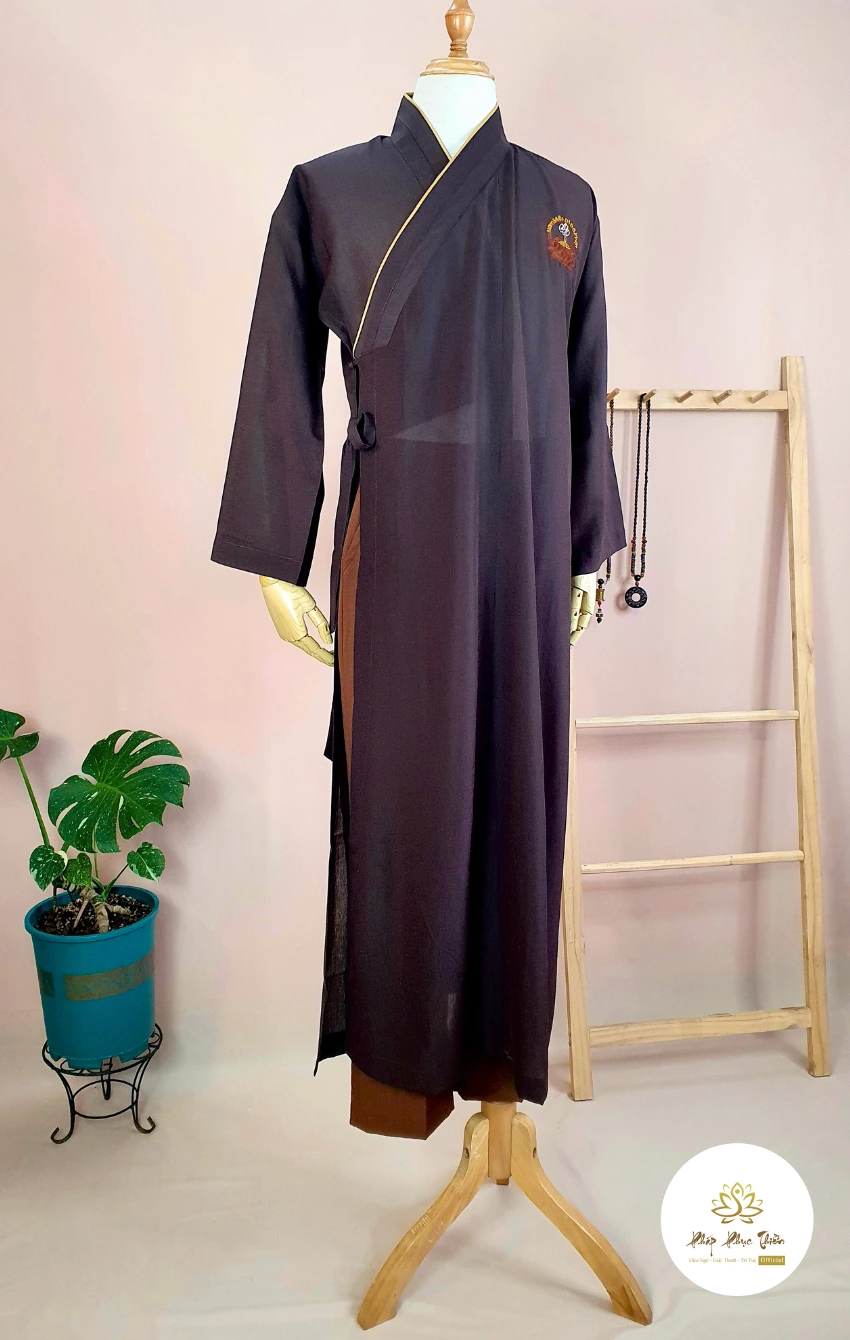 Áo tràng nâu vài Silk Đài Loan Cao Cấp