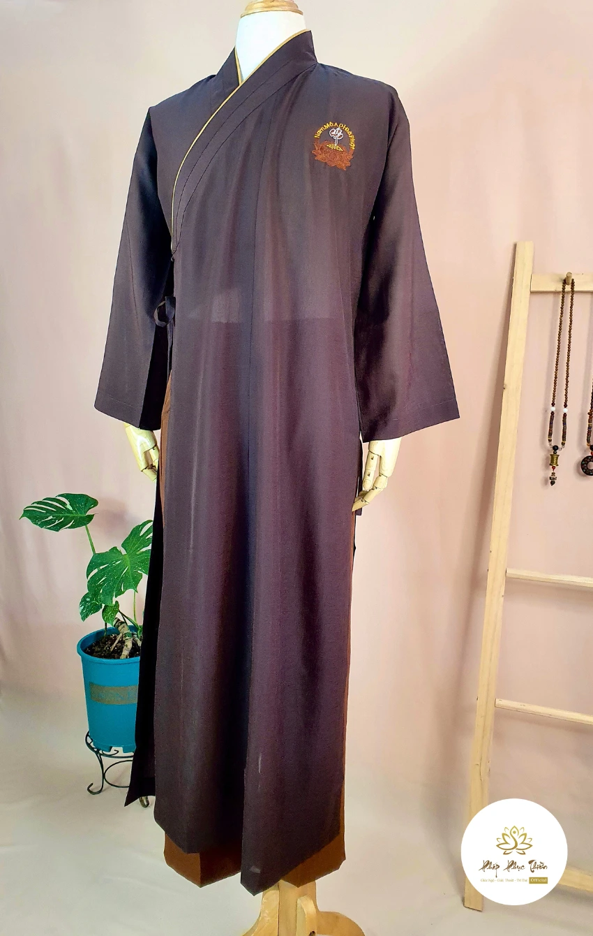 Áo tràng nâu vài Silk Đài Loan Cao Cấp