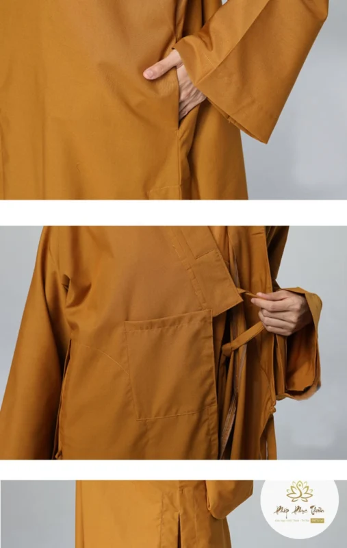 Chi tiết Áo tràng Đài Loan màu vàng