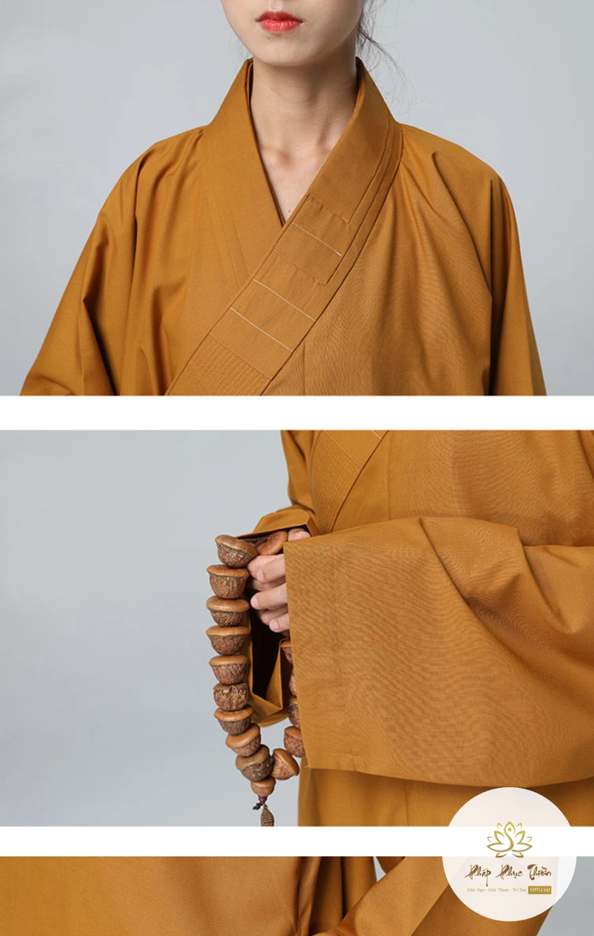 Chi tiết Áo tràng Đài Loan màu vàng