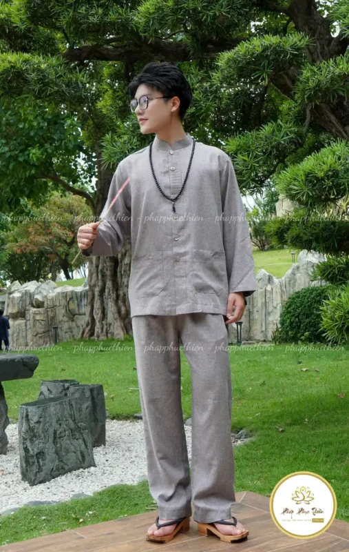 do-lam-nam-linen-an-do 4 - Pháp Phục Thiền Pháp Phục Nam Linen Ấn Độ Cao Cấp