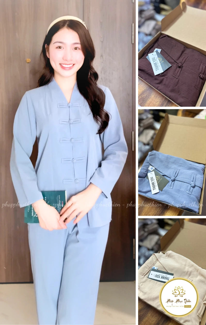 đồ lam truyền thống La Hán Nữ 3 màu