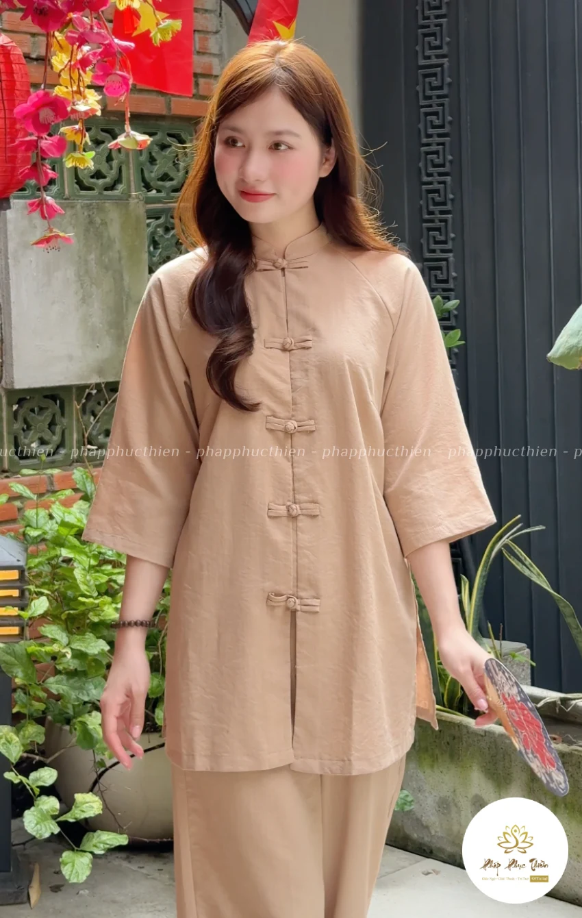 pháp phục đồ lam đi chùa nữ