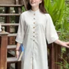 Pháp phục Áo Dài Cách Tân Nút Kem
