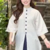 Pháp Phục Áo Dài Cách Tân Nút Xanh Coban