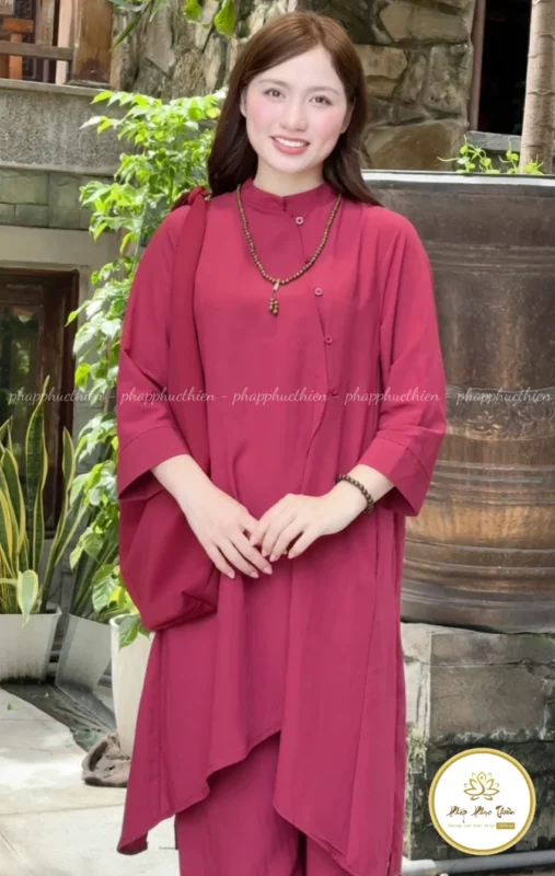 phap-phuc-bo-de-tang-do-saffron4 - Pháp Phục Thiền Pháp Phục Bồ Đề Tạng Màu Đỏ Saffron