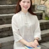 Pháp Phục Cổ Tàu Tà Dài Màu Trắng