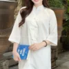 Pháp Phục Cổ Tàu Tà Dài Màu Trắng