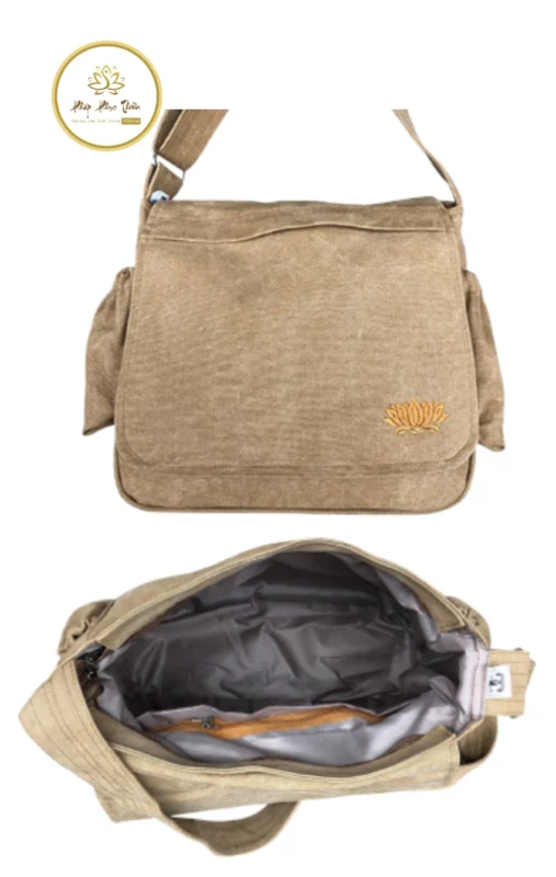 Tui-di-chua-cao-cap 18 - Pháp Phục Thiền Túi Đeo Chéo Đi Chùa Màu Kem