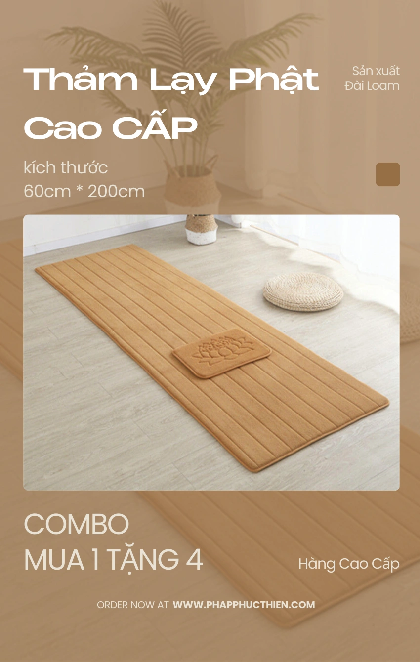 thảm lạy phật cao cấp màu bò