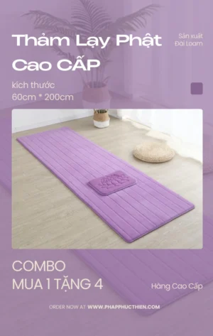 thảm lạy phật cao cấp màu tím