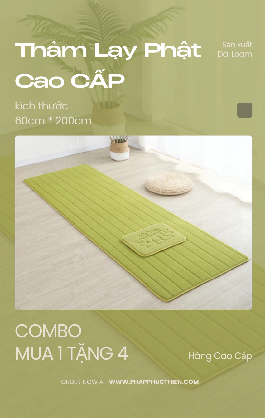 thảm lạy phật cao cấp màu xanh cốm