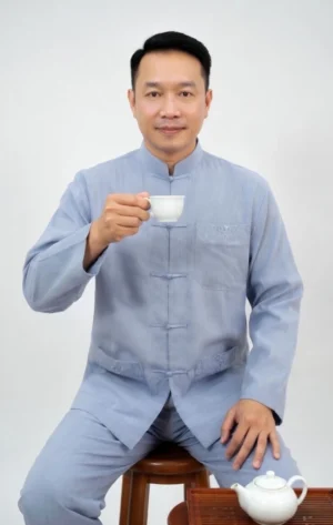 pháp phục nam tay dài màu lam