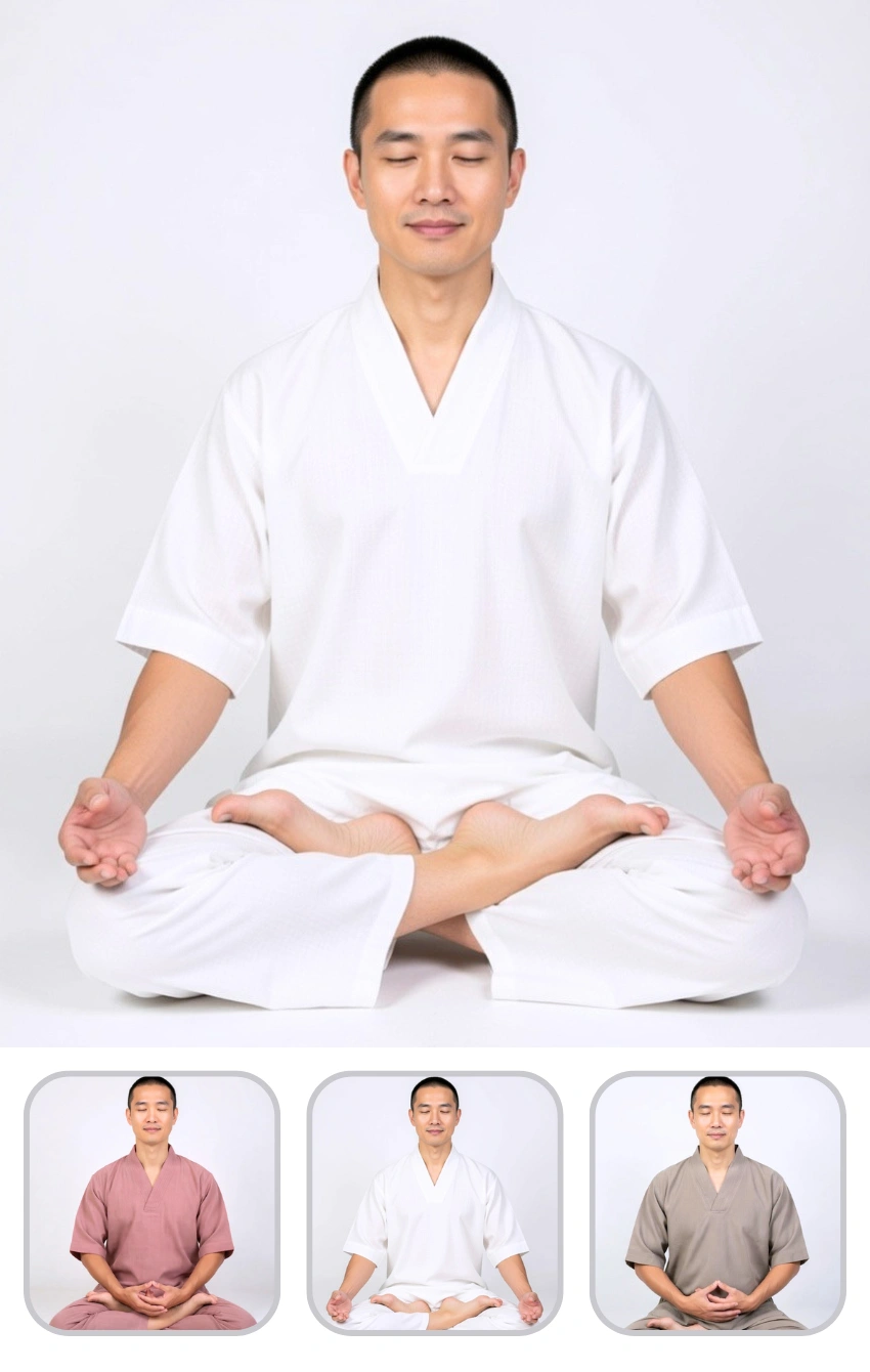 phap-phuc-thien-co-v Pháp phục thiền cổ V vải linen nhiều màu sắc