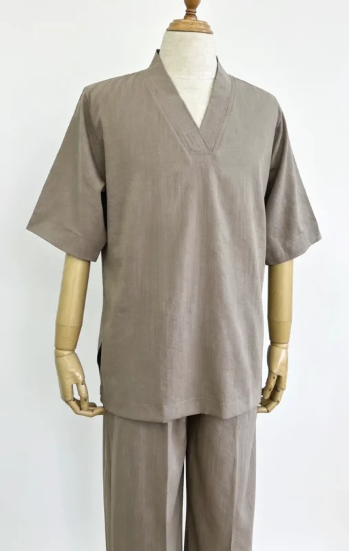 pháp phục ngồi thiền màu kem đất