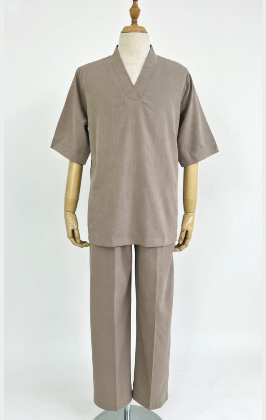 pháp phục ngồi thiền màu kem đất