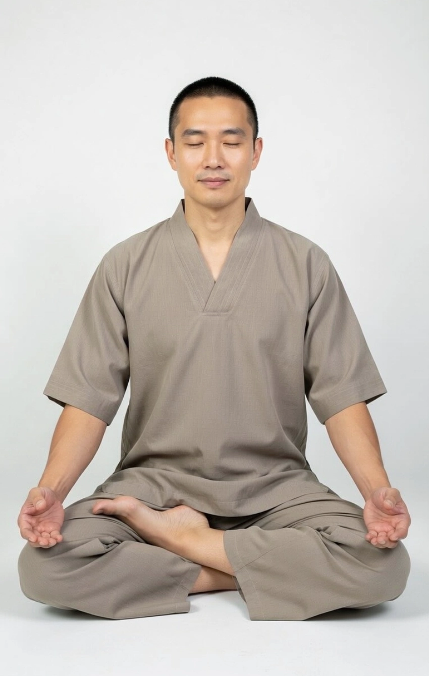 pháp phục ngồi thiền màu kem đất