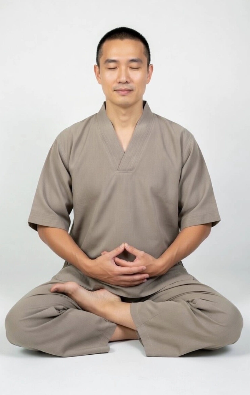 pháp phục ngồi thiền màu kem đất