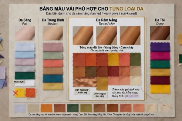 Pháp Phục bảng màu vải pháp phục cho từng loại da