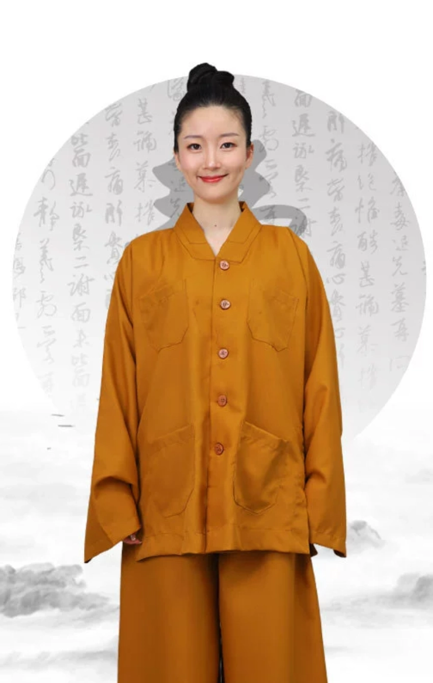 do-lam-la-han-cao-cap-4 - Pháp Phục Thiền Pháp Phục Đồ Lam La Hán Cao Cấp Kaki Màu Nâu