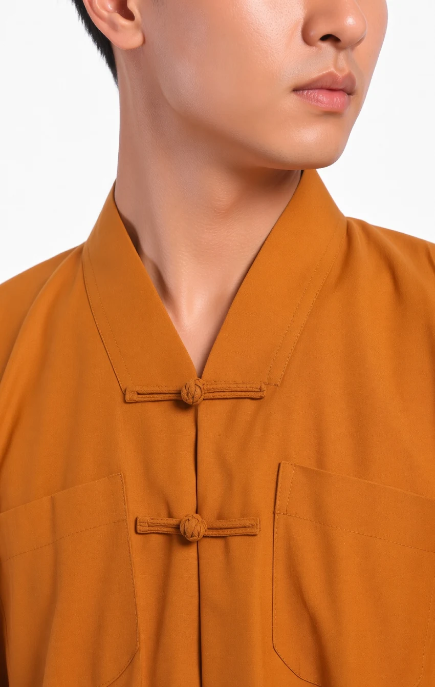 phap-phuc-tang-ni-la-han-5 - Pháp Phục Thiền Pháp Phục Cổ Áo Với Nút Thắt Chắc Chắn