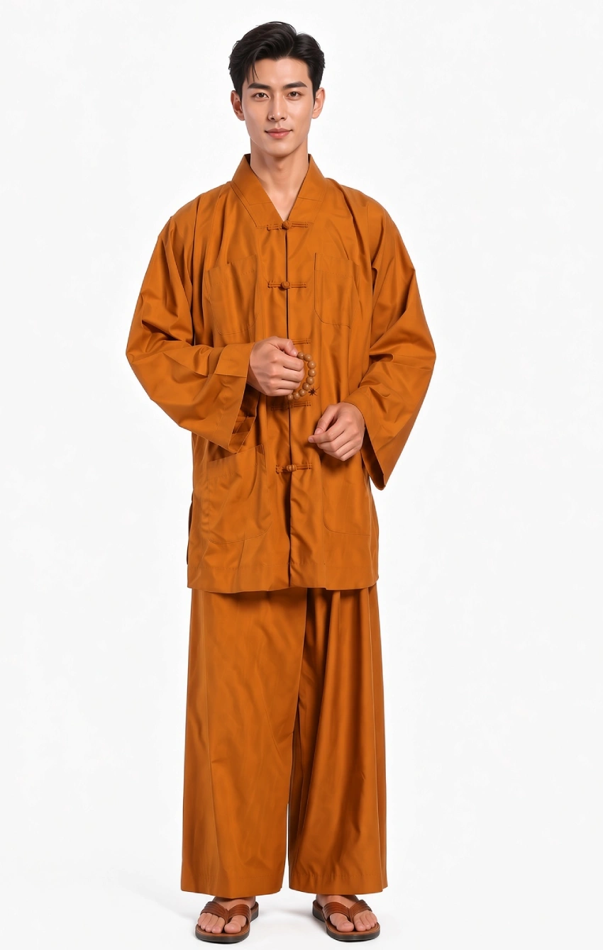 phap-phuc-tang-ni-la-han-7 - Pháp Phục Thiền Pháp Phục Pháp Phục Tăng Ni La Hán Cotton Lụa Màu Nâu